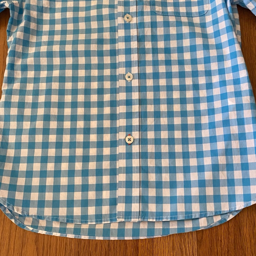 Mini Boden Blue and White Checkered Button Down Shirt - Picture 6 of 8